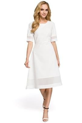 ALEXIS Sukienka z szyfonem - ecru