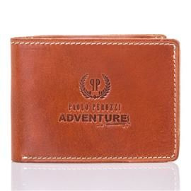 Męski skórzany portfel Paolo Peruzzi lorenzo brąz