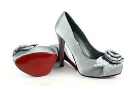 Satynowe Szpilki Czółenka na Platformie