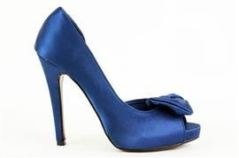 Satynowe Szpilki Czółenka na Platformie