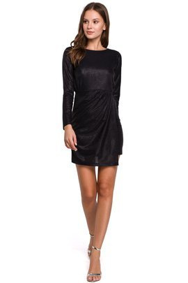 Sukienka z podwójnym dołem - czarna